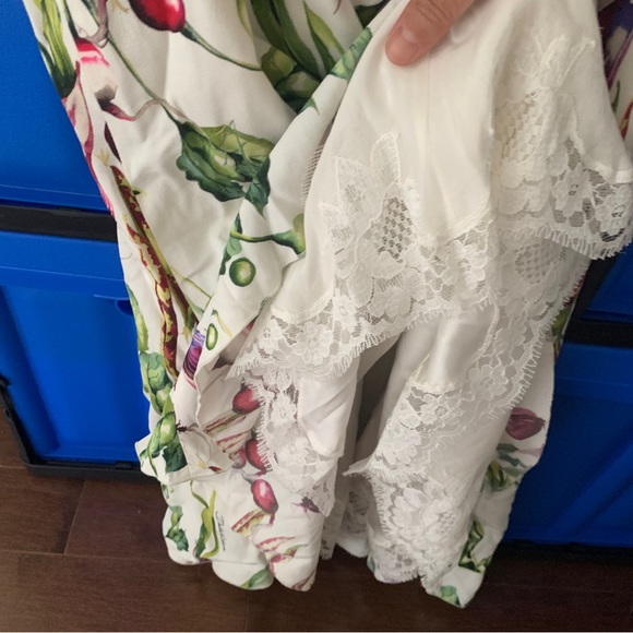 Dolce & Gabbana Square Neck Vegetable Print Midi Cady Dress 2018 XS / IT 36 - Picture 16 of 16